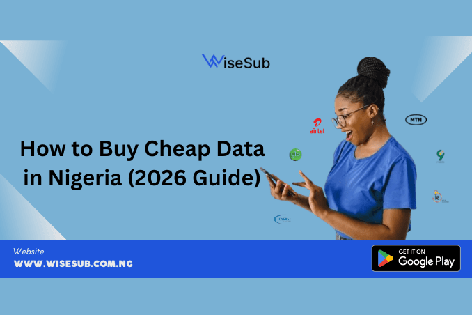 Nigerian user buying cheap MTN Airtel Glo and 9mobile data online via WiseSub